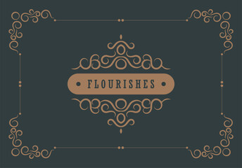 Vintage ornament greeting card vector template