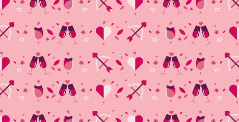 valentine's themed pattern, love and romance