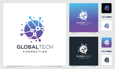 Global technology Logo inspiration Digital vector.Global technology and Design Template