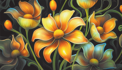 yellow and orange flowers
