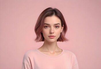 Fototapeta premium Positive woman on clean background