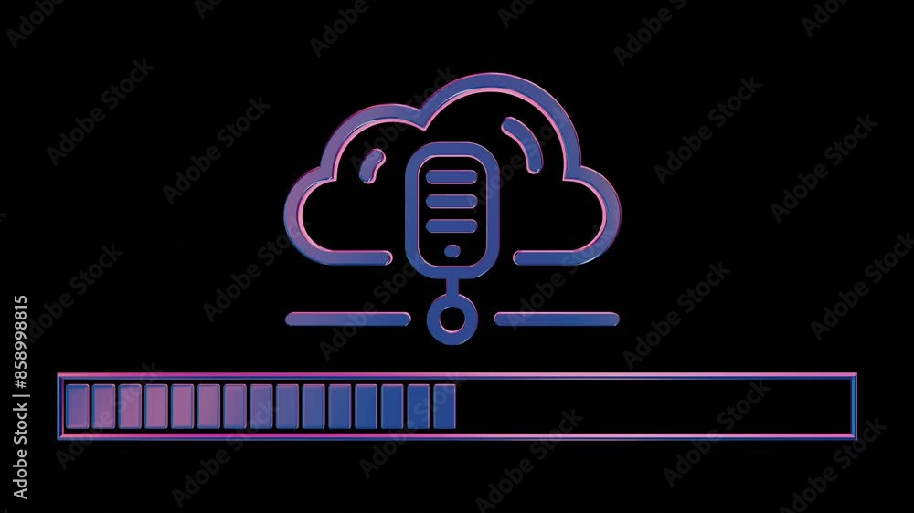 Aufkleber Retro Tech Loading: Cloud Data Transfer