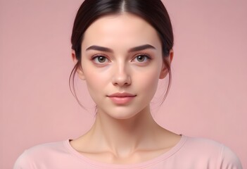 Fototapeta premium Positive woman on clean background