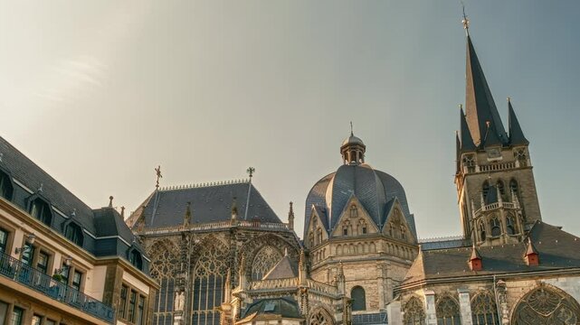 Aachen Cathedral Hyperlapse: Dynamic Day Journey in Germany