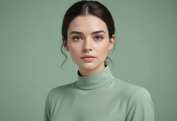 Fototapeta premium Positive woman on clean background