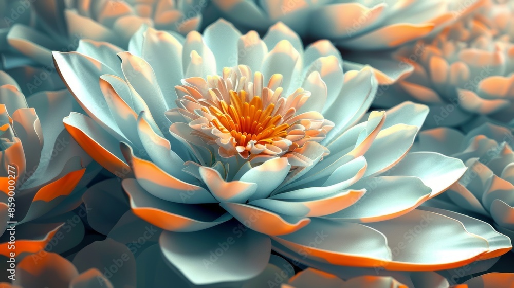 Poster a flower with overlapping petals forming a mesmerizing hexagonal shape highlighting the natural symm