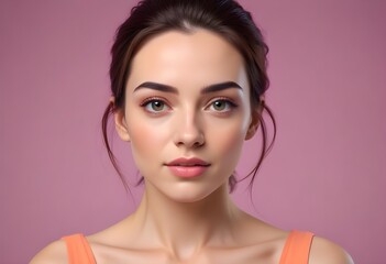 Fototapeta premium Positive woman on clean background