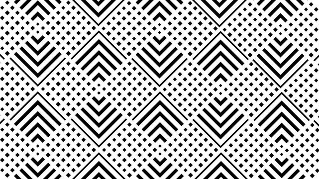 Black and white geometric patterns and textures, featuring seamless abstract designs and symmetrical backgrounds for animation and video motion effects.