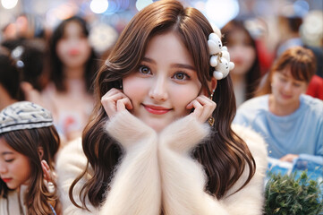 Fototapeta premium Korean Idol With Cute Pose, Cute Girl Pose, Korean Girls!