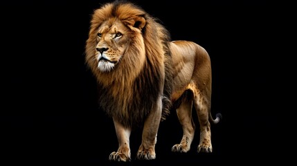 Fototapeta premium artistic lion on black background. 