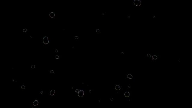 realistic bubble float animation black background