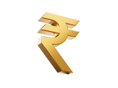 Rupee currency Golden Icon, Indian Rupee 3D illustration
