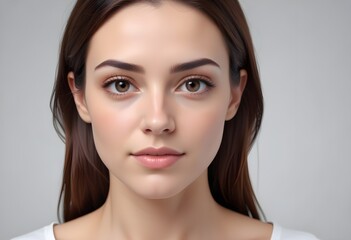 Obraz premium Positive woman on clean background