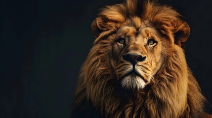 Fototapeta premium artistic lion on black background. 