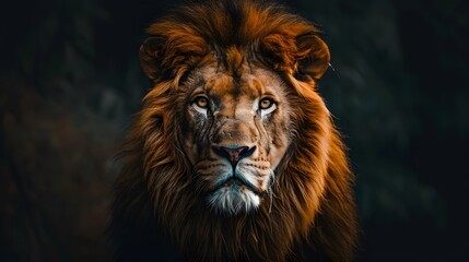 Fototapeta premium artistic lion on black background. 