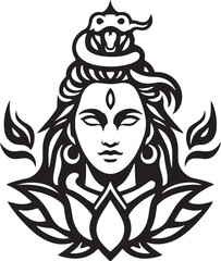 lord shiva logo icon vector,silhouette vector art