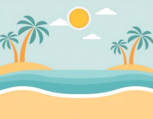 Obraz premium summer beach background with palm tree