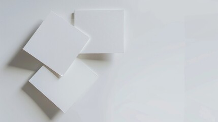 Three Paper Slides on White Background with Space for Text