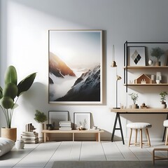 A room style interior set design with a large picture on the wall informative Vibrant optimized.