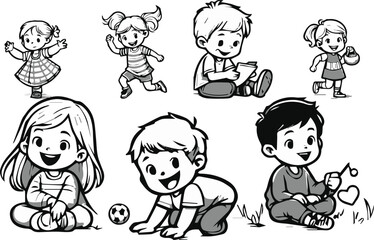 This high-quality illustration brings childhood joy to life in a captivating color scene.