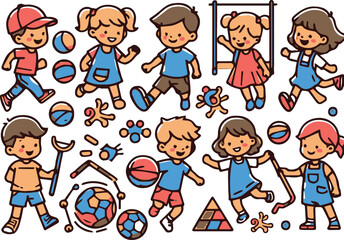 This high-quality illustration brings childhood joy to life in a captivating color scene.