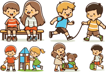 This high-quality illustration brings childhood joy to life in a captivating color scene.