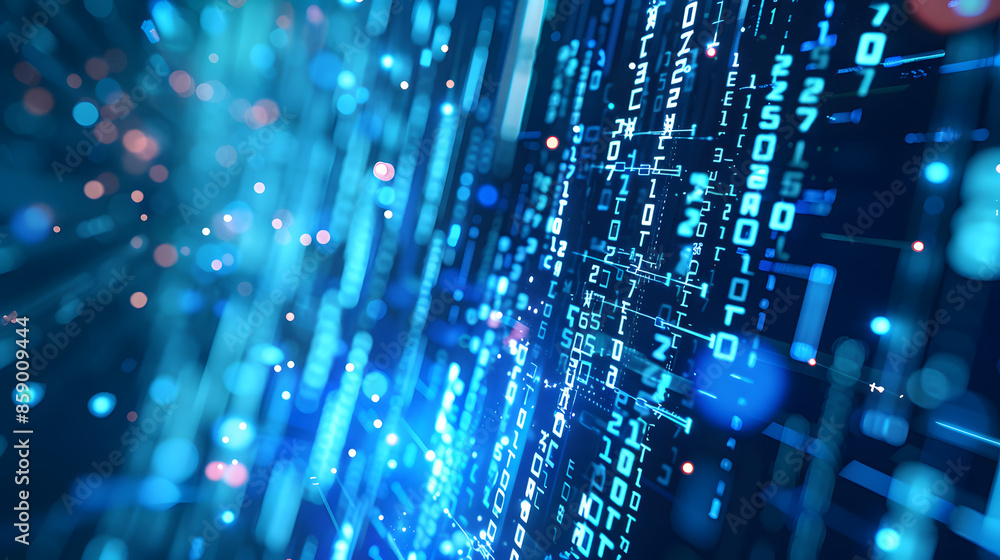 Poster data processing, digital technology, internet network concept.
