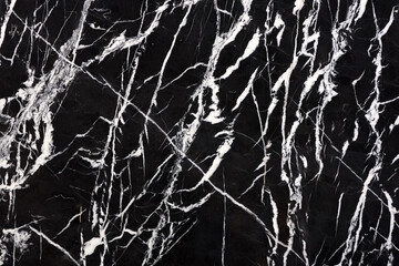 High-contrast black and white marble texture with dynamic and intricate vein patterns.