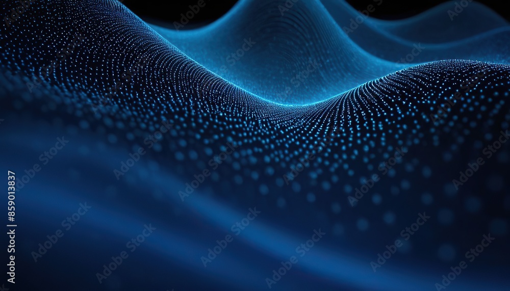 Aufkleber futuristic colored luminous wave of dots the concept of big data sound visualization network connect