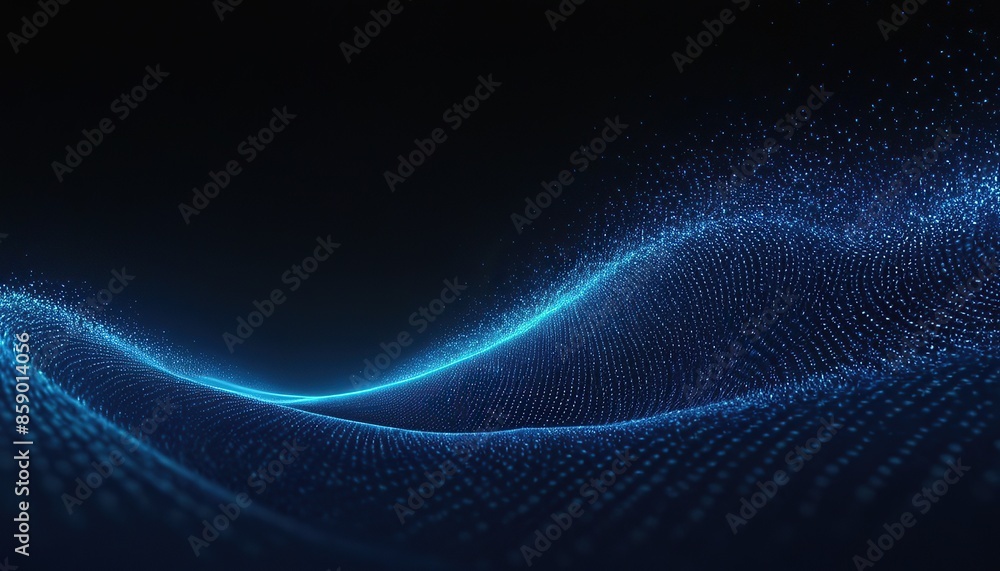 Poster futuristic colored luminous wave of dots the concept of big data sound visualization network connect