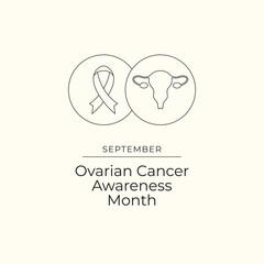 Ovarian Cancer Awareness. Line art design. Vector line art. Continuous line. Good for usage template. Template celebration. eps 10.