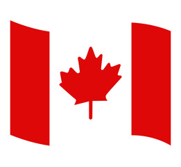 Flat illustration of the Canadian flag.