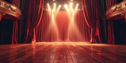 Red Curtains and a Stage Await the Show