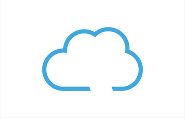 Cute Cloud Shape. Vector Icon.