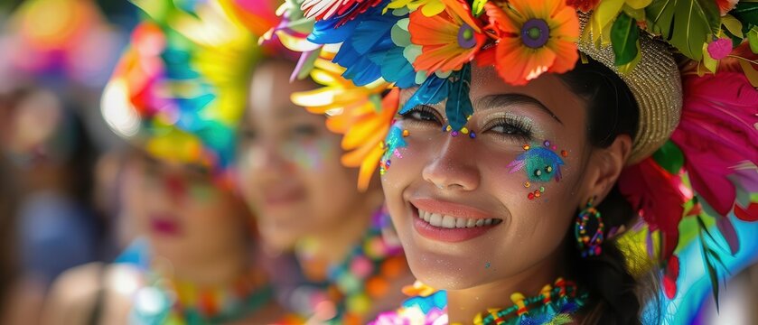Participants in the parade wore vibrant costumes and carried themed props