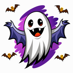Halloween ghost graphics vector illustration 