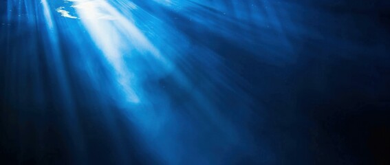 Fototapeta premium Bioluminescent plankton glowing in the ocean. AI.