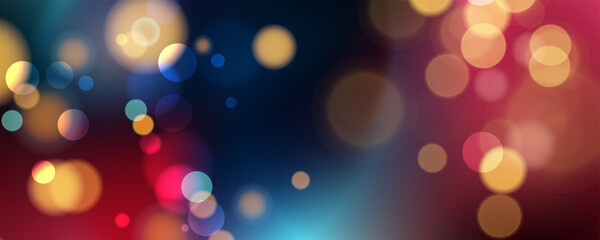 Bokeh lights. Abstract blurred background. Dark blur light effect. Vector illustration.