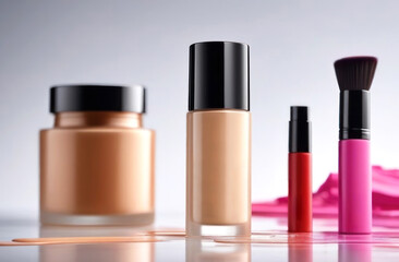 Elevate your beauty game with this chic and minimalistic makeup collection. Perfect for any makeup enthusiast looking for elegance and style. Generated AI.