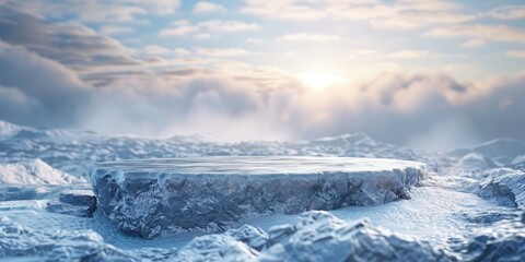 Obraz premium Winter Wonderland with Ice Platform
