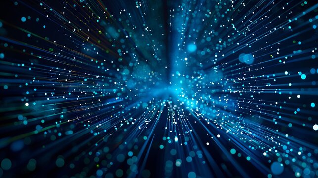 A blue light burst with dots and dots.