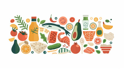 food for  healthy  on isolate background