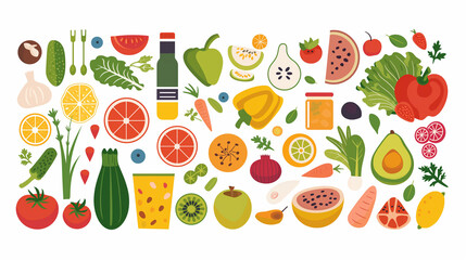 food for  healthy  on isolate background