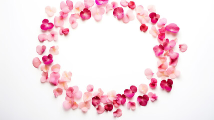 Obraz premium Stunning floral petal frame set against a stark white background