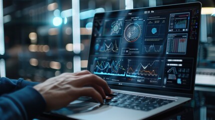 The data analysis on laptop