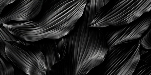 Abstract Black and White Leaf Pattern