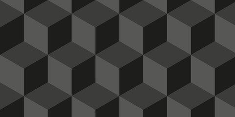 Dark black modern cube technology business wall an floor concept wallpaper. Abstract vector soft black mosaic grid pattern. Geometric square backdrop cubic design. Illustration tile metal element.	
