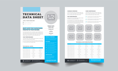Technical Data Sheet layout template design 2 Page Concept template design