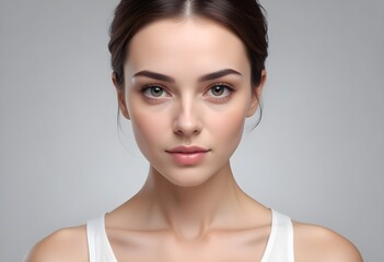 Obraz premium Beautiful elegant woman front view photo