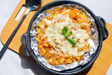 food chess and corn with natural sunlight